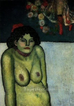 Pablo Picasso Painting - Mujer desnuda sentada 1899 Pablo Picasso